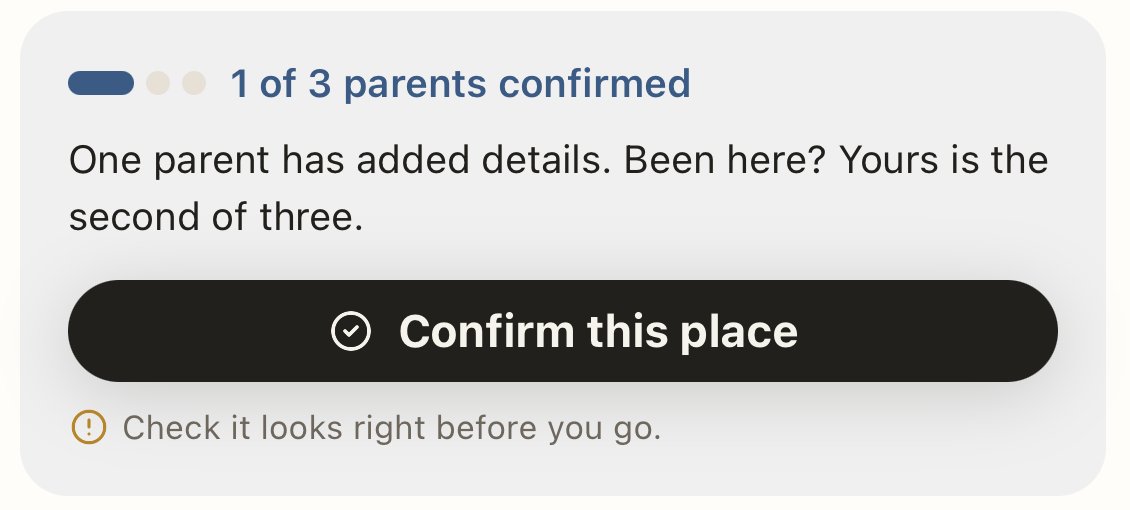 1 of 3 parents confirmed: 1 of 3 parents who've been here have confirmed it so far