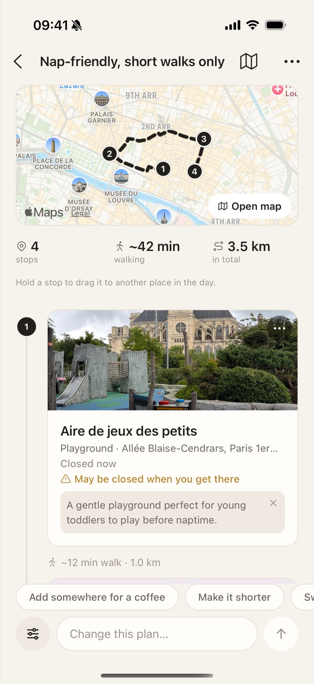 A nap-friendly plan in Paris: 4 stops, starting at the Aire de jeux des petits playground